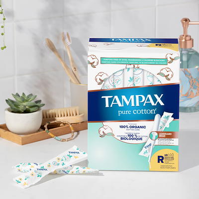 Tampax Pure Cotton Tampons, Unscented, Regular/Super Absorbency