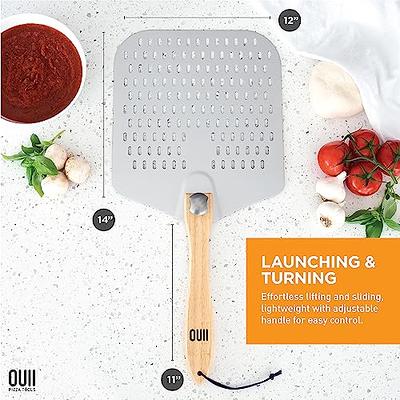 OUII Perforated Pizza Peel 12 x 14 Inch. Paddle Spatula with Foldable Wood  Handle - Pizza Cutter Rocker 14'' Blade Spatula for Pizza Stone. Pizza Oven  Accessories and Rocker Knife Pizza Tools - Yahoo Shopping