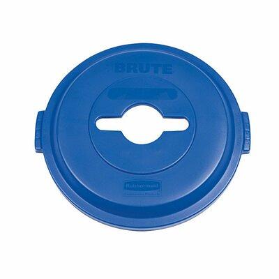 Rubbermaid Brute Recycling Rollout Container with Lid, 50 Gallon, Blue