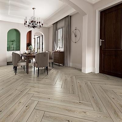 VEELIKE 6''x36'' Beige Grey Peel and Stick Floor Tile Waterproof