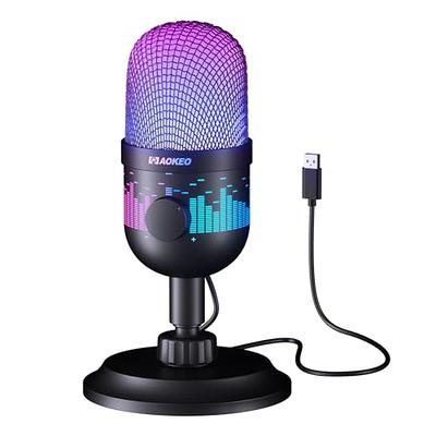  MAONO USB Gaming Microphone for PC, Noise Cancellation  Condenser Mic with RGB Lights, Mute, Gain for Streaming, Recording,  Podcast, Chat, Twitch, , Discord, Computer, PS5, PS4, GamerWave :  Electronics