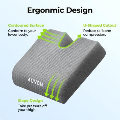 AUVON Contoured Knee Pillow, Cooling Memory Foam Between Leg Pillow with  Adjustable Strap