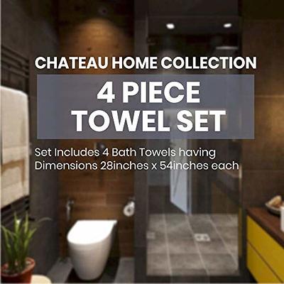 Luxury Cotton Bath Towels Large | Hotel Bathroom Towel | 27x54 | 4 Pack |  Black