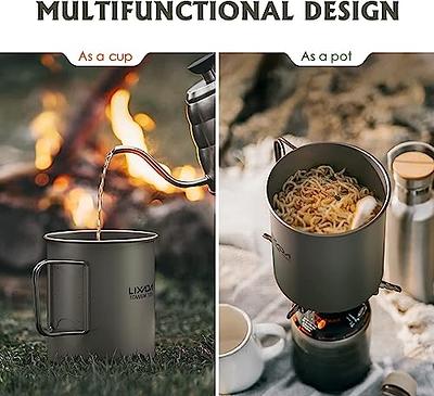 COOK'N'ESCAPE Titanium Coffee Cup Outdoor Camping Hiking Titanium Mug  Multifunctional Coffee Pot