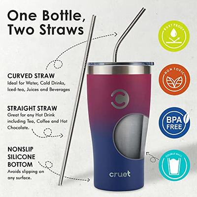 Insulated Water Bottle With 2 Lids By Cruet- Stainless Steel