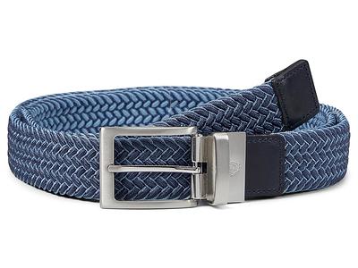 Johnston & Murphy Reversible Woven Stretch Belt (Navy/Blue) Belts