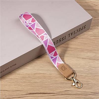 GADIEMKENSD Cool Wrist Lanyard Keychains for Women and Men Cute Genuine  Leather Wristlet Lanyard for Keys Ring Keychain Holder ID Badges Cell Phone  Wallet Pink/Purple/White - Yahoo Shopping