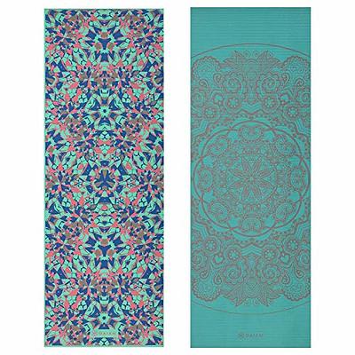 Gaiam Yoga Mat Premium Print Reversible Extra Thick Non Slip Exercise &  Fitness Mat for All Types of Yoga, Pilates & Floor Workouts, Lunar Wave, 6mm