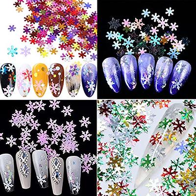 4 Boxes Christmas Snowflake Nail Sequins Glitter EBANKU