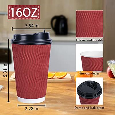 Lamosi 60 Pack 12 oz Disposable Coffee Cups with Lids, Paper