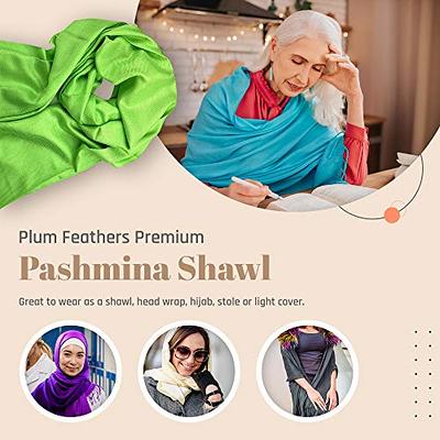 Plum Feathers Premium Solid Color and Metallic Fashion Scarf, Womens Pashmina  Shawl Wrap with Fringes (Teal) - Yahoo Shopping