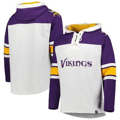 Men's Antigua Heather Gray Minnesota Vikings Victory Pullover Hoodie 