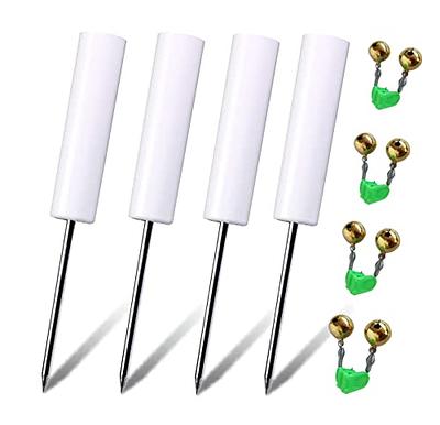Rod Pole Holders for Bank Fishing，Fishing Rod Holder Ground，Fishing Holder  Stand，with Copper Fishing Rod Alarm Bell (4 Pack White), Rod Racks -   Canada