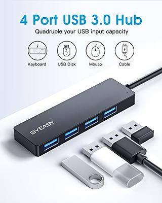 ORICO USB 3.0 Hub, USB Hub Clamp, Aluminum 4-Port USB Splitter with Extra  Power Supply Port and 4.92 FT USB Data Cable, Desktop Powered USB Hub for