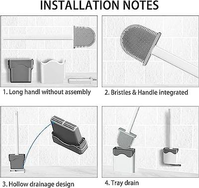 Hibbent Silicone Toilet Brush with Ventilated Drying Holder Floor