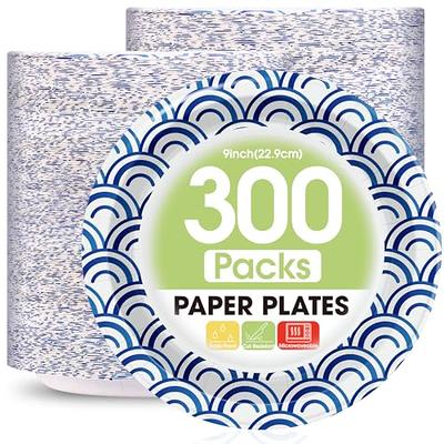 Amcrate Paper Dinner Plates Silver, 8 1/2 Inches Paper Plates Disposable, Strong and Sturdy Disposable Plates for Party, Dinner, Holiday, Picnic, or