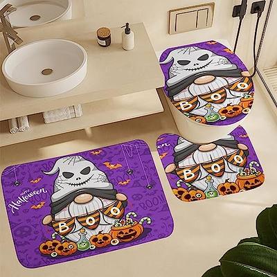  4PC Halloween Shower Curtain Set for Bathroom with Non