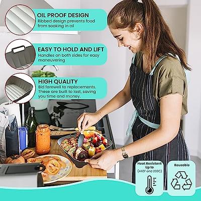 2 Packs Air Fryer Liners, Square Heat Resistant Parchment Paper