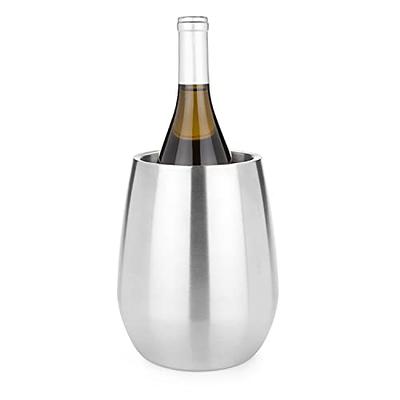 Vinglacé Wine Bottle Chiller- Portable Champagne Insulator- Stainless Steel  Wine Cooler Sleeve, Black