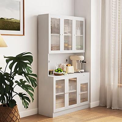 Yusong Kitchen Pantry Storage Cabinet Cupboard with Doors and 6