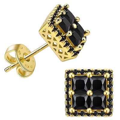 1 Pair Bag of Gold Filled Earring Posts W/4 mm Black CZ