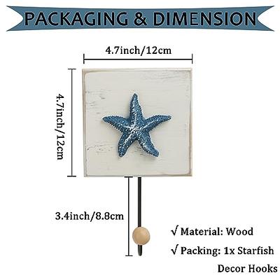 MShengM Set of 1 Starfish Decorative Wall Hooks,White Starfish