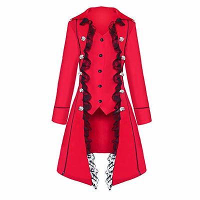 usnsm Men's Steampunk Vintage Tailcoat Jacket Gothic Victorian Frock Coat  Uniform Halloween Costume Renaissance Pirate Shirt - Yahoo Shopping