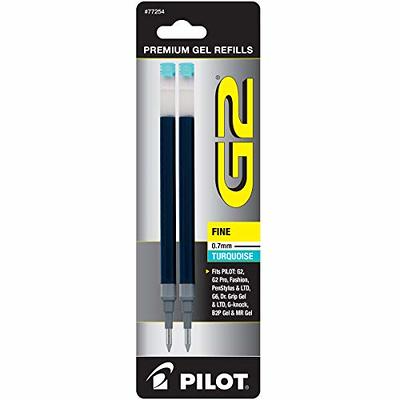 Pilot, G2 Gel Ink Refills, Fine Point 0.7 mm, Turquoise, Pack of 2 - Yahoo  Shopping