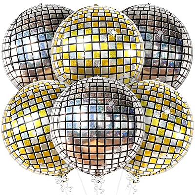 Metallic Disco Ball Balloons 4D Round Sphere For 70s Disco Parties  Decorations