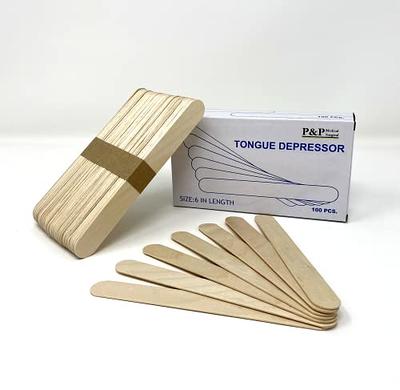 Dynarex Tongue Depressors Wood Non-sterile Senior 6 Wooden 500 Pieces (1  Box)