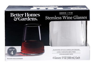 4 Pack 12Oz Stemless Wine Tumbler Wine Glasses Set of