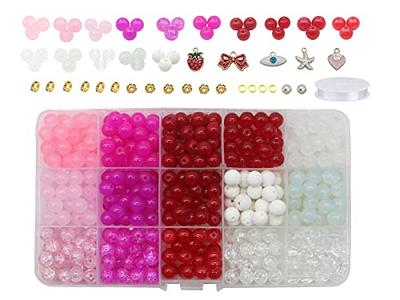 Niatsume Bracelet Making Kit,Unicorn Mermaid Theme,Pink Glass Beads Charms and Bracelets,DIY Toys Resin Art Craft for Girls Age 5 6 7 8 9 10 11 12,Jewelry