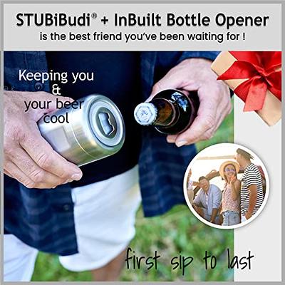 STUBiBudi 12oz Beer Cooler for Bottles and Cans with Bottle Opener (Navy)