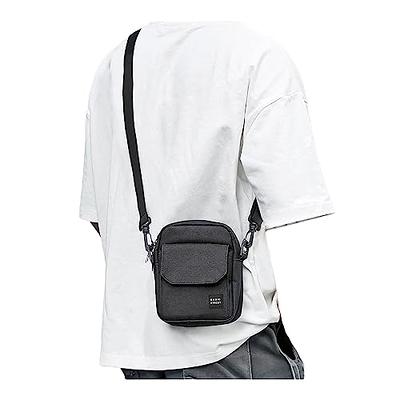 SYCNB Small Crossbody Bag for Men, Mini Shoulder Bag Mini Messenger Bag for Cell Phone Travel Outdoor Hiking, Neck Pouch Bag Passport Wallet with Adjustable