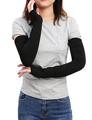 SILKZON Women's Outdoor Sun Block Stretchy Long Arm Warmer Sleeve