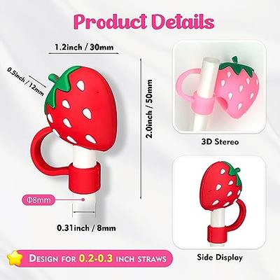 Straw Covers Cap for Tumblers Cup, Cute Straw Topper, Silicone Straw Tip  Covers for Drinking Straws (8mm strawberry) - Yahoo Shopping