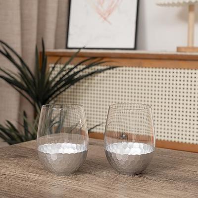 Glass 18oz Holiday Stemless Wine Glasses Set/4