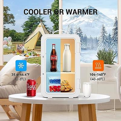 Asixxsix Mini Fridge, 4L Portable Cooler and Warmer Personal Makeup  Refrigerator with DC12V Car Plug for Food Skincare Cosmetic Beverage,  Beauty Fridge for Bedroom, Office, Car, Dorm (White US Plug) - Yahoo