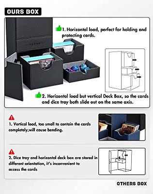 UAONO Card Deck Box for MTG Commander Deck, Double Deck Box With Dice Tray  Holds 200+ Sleeved Trading Cards, Card Case Storage Box for Magic The