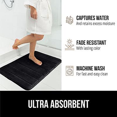 Gorilla Grip Bath Rug 24x17, Thick Soft Absorbent Chenille, Rubber Backing  Quick Dry Microfiber Mats, Machine Washable Rugs for Shower Floor, Bathroom