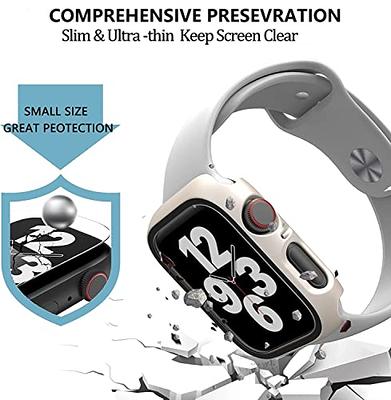 Parkfield Supplies Ultra Thin Tempered Glass Scratch Proof Case for Apple Watch, Screen Protector for Apple Watch, Cover for Apple Watch, Starlight / 40mm