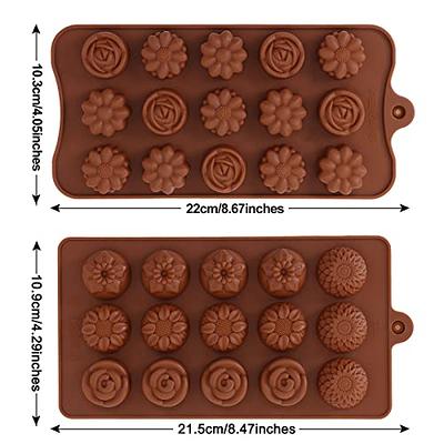 FUGZAUD 4 Pack Flower Shape Silicone Chocolate Molds,15-Cavities Food Grade  Silicone Candy Molds Non-Stick Chocolate Mold Baking Molds for Cake  Toppers,Ice Cubes,Jello for Wedding Party - Yahoo Shopping