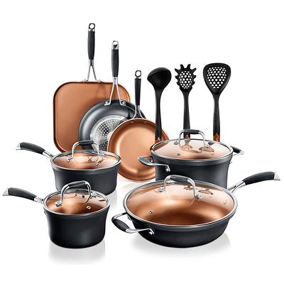 Paris Hilton Iconic Nonstick Pots and Pans Set, Multi-layer Nonstick  Coating, Matching Lids With Gold Handles, Made without PFOA, Dishwasher  Safe Cookware Set, 10-Piece, Cream - Yahoo Shopping