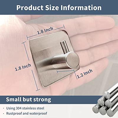Heavy Duty Waterproof in Shower Hooks for Towels, Clothes, Robes for  Bathroom Removable Adhesive Wall, Door Hook Stainless Steel Black Stick on  Hooks 4 Pcs 