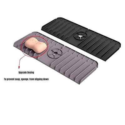 Ternal Sinkmat for Kitchen Sink Faucet, Silicone, Black, Splash Guard & Drip Catcher for Around Faucet Handle