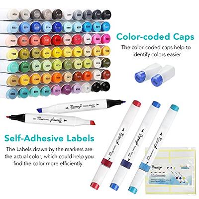 Alcohol-Based Markers Set, Double Tipped Fine&Chisel Art Marker Set for  Artist, Adults Coloring, Drawing, Sketching, 71 Classic Colors+1 Blender+1  Swatch+1 Blue Travel Case