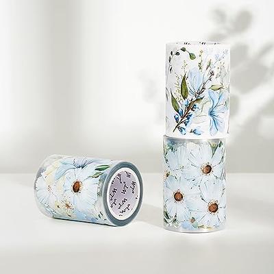 Whaline 12 Rolls Blue Floral Washi Tape Chinoiserie Flower Washi Tape  Vintage Masking Decorative Gift Wrapping Paper Tape for DIY Craft Scrapbook