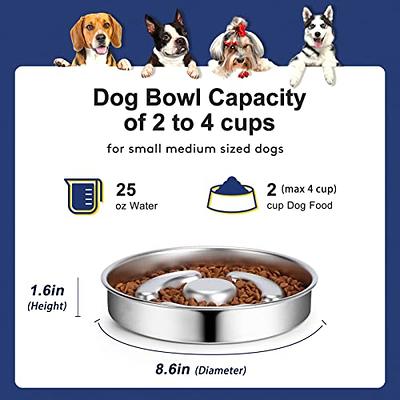 Tivray Slow Feeder Dog Bowls Ceramic, 1.5 Cups Dog Slow Feeder Bowl Puppy  Slow Feeding Bowl