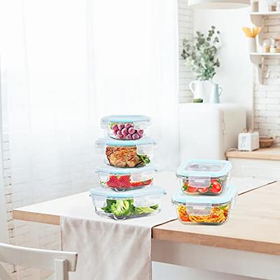 ROSOS Glass Food Storage Containers with Lids Airtight 6 Pack, Glass  Storage Containers with Lids for Food, Not Easy Broken & Leak Proof, Glass