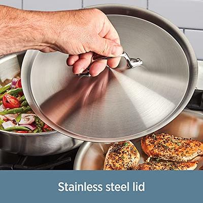 All-Clad D3 Stainless Steel Nonstick 10 Skillet with Spatula, Silver